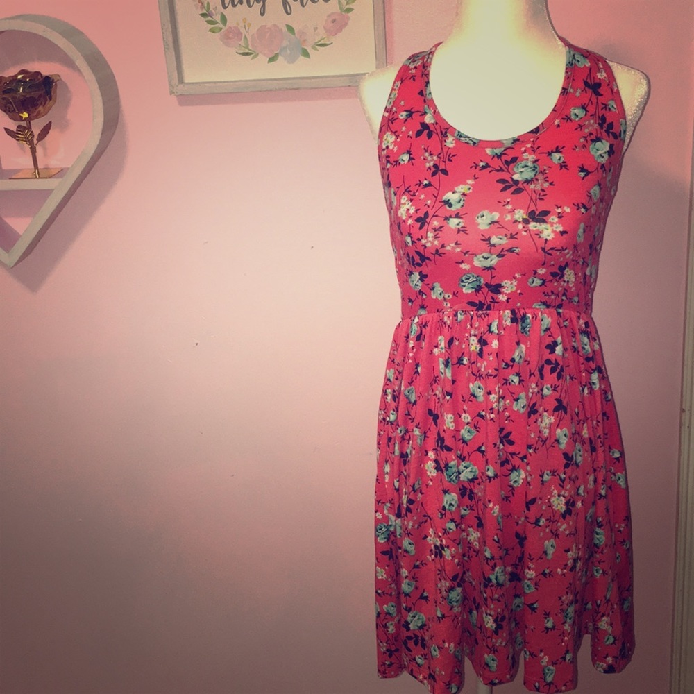 Rue 21 coral floral dress S